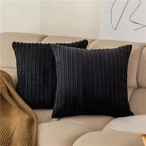 Throw Pillow Covers 18x18,Decorative Corduroy Farmhouse CushionCovers Pillowcase